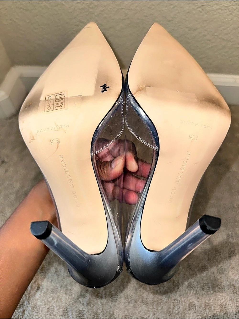 Good American Metallic Silver Pointed Toe Pumps Women's 8.5 - Picture 6 of 7